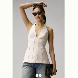 NWT: Maeve Longline Halter Linen Tank